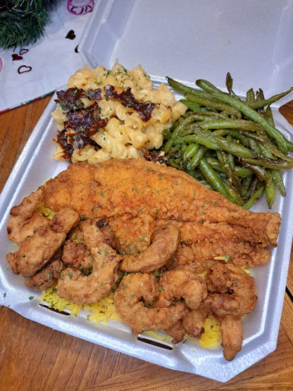 Fish & Shrimp Combo Plate